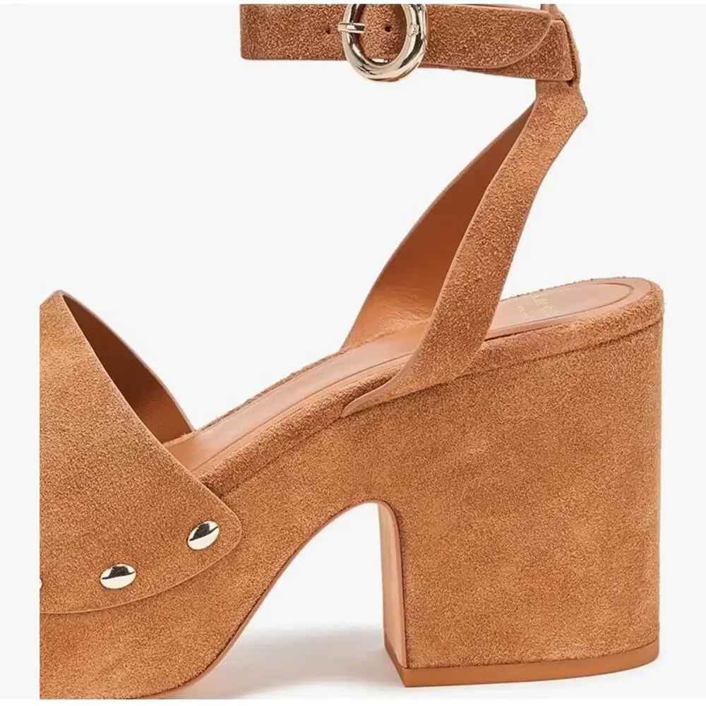 CURRENT SEASON NIB! Kate Spade New York Halo Platform Sandals – Size 8.5 Saddle
